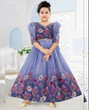Oc 202 Taby Silk Organza With Digital Print Kids Wear Gown With Dupatta Exporters In India